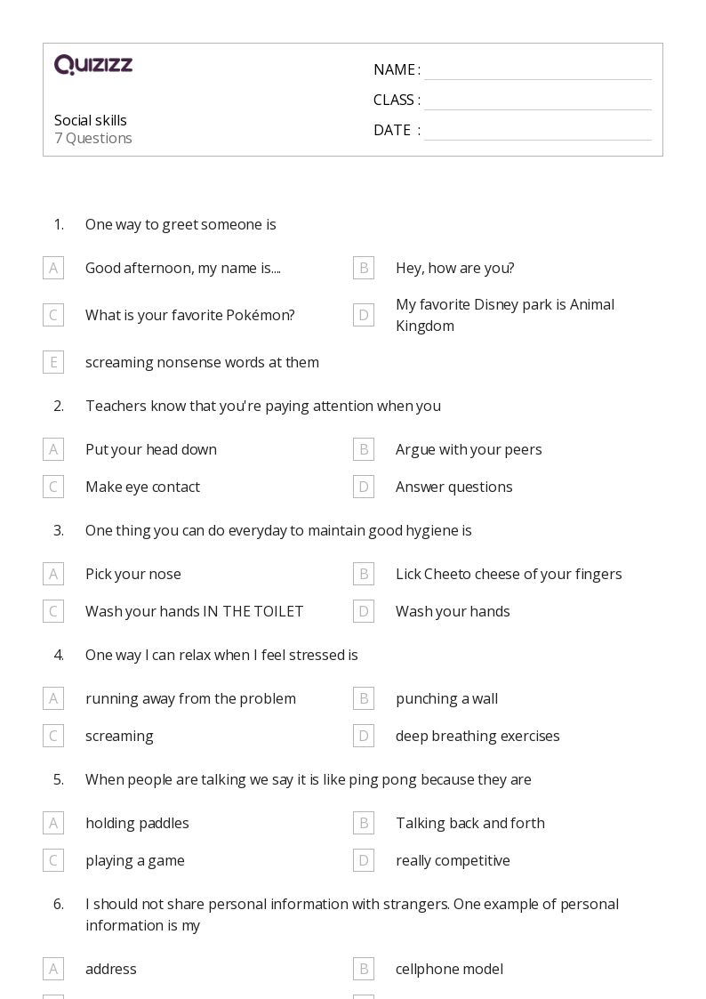 Social Skills-Listening online exercise for  