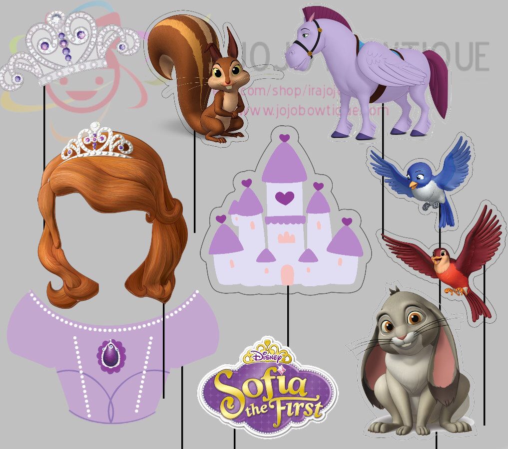 printable sofia the first photo booth props