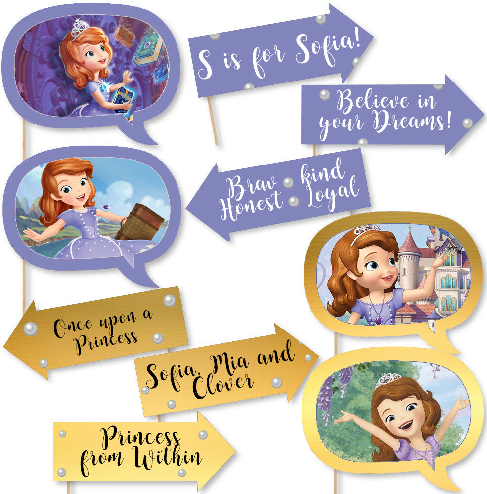printable sofia the first photo booth props
