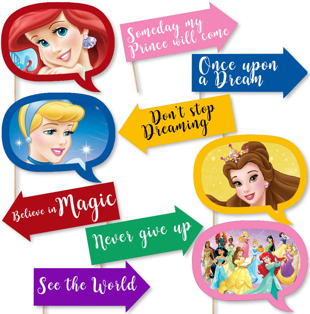 Princess Party or Birthday Party Photo Booth Props Kit - 10 Piece ...