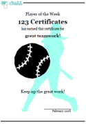 printable softball certificates