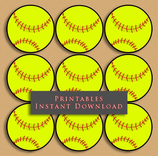 2.5 Softball Printable Cupcake Toppers Sports Theme Birthday Party ...