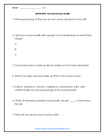 Soil Worksheets