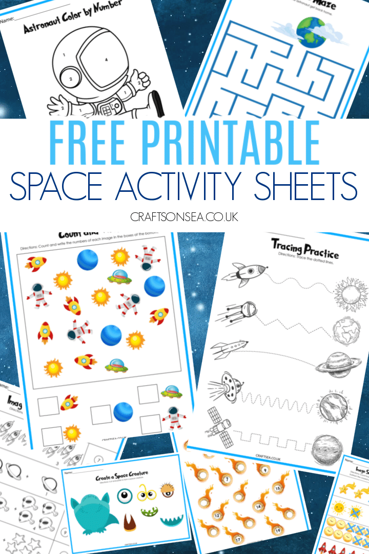 Space Activity Sheets (FREE Printables) - Crafts on Sea