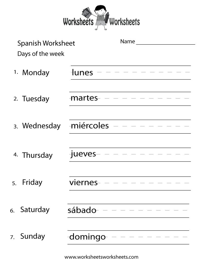printable spanish worksheet for adults