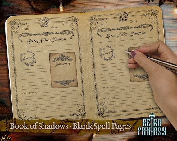 Book of Shadows Spell Template Page Printable Spell Blank Page ...