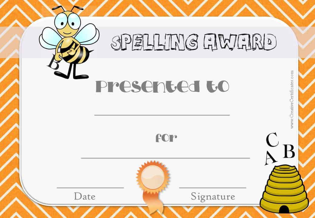 FREE Spelling Bee Certificate Templates - Customize Online