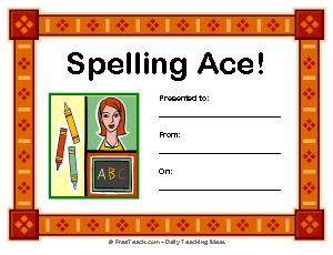 Spelling Awards - Freeology