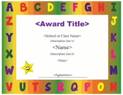 printable spelling awards