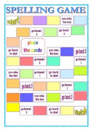 printable spelling board games