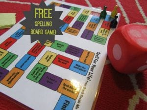 printable spelling board games