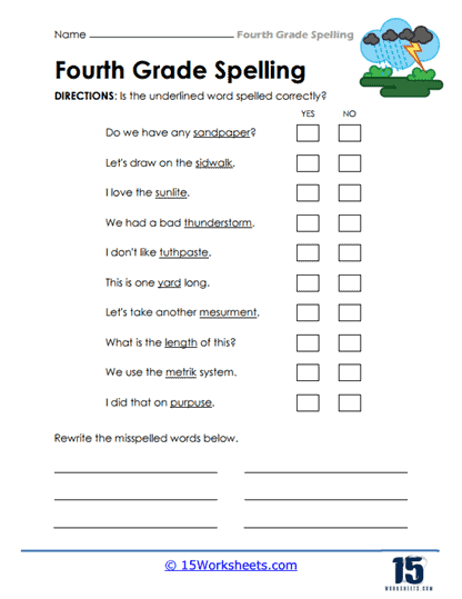 4th Grade Spelling Words Worksheets - 15 Worksheets Library