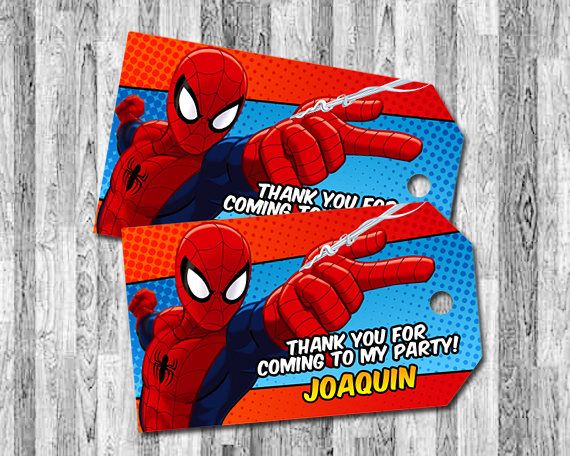 printable spiderman thank you tags