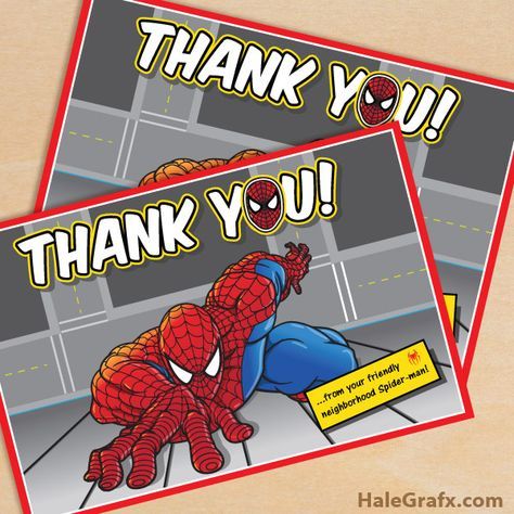 printable spiderman thank you tags