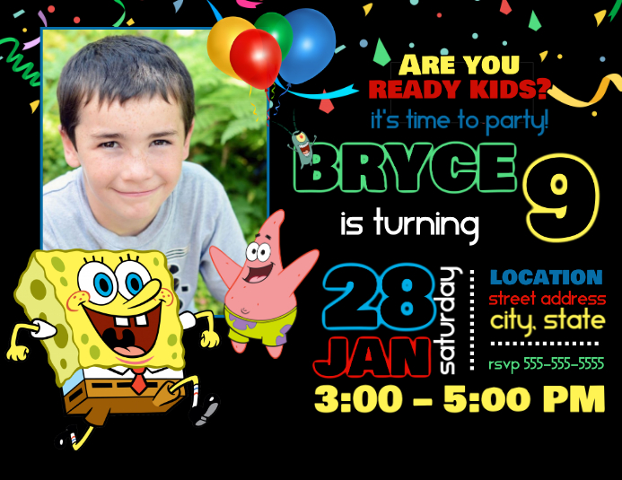 Spongebob Birthday Invitations - Free Printable