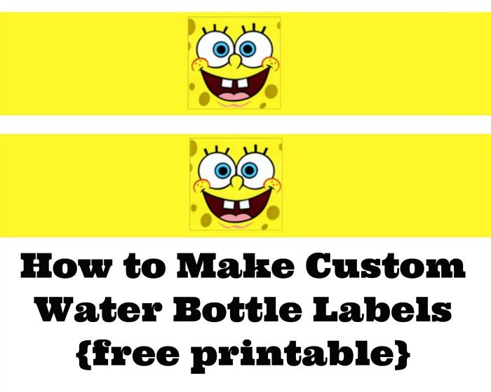 printable spongebob water bottle labels