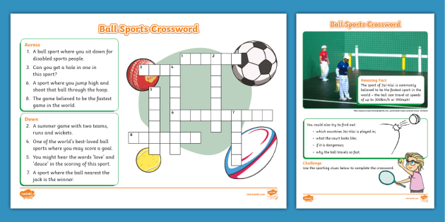 printable sports related crossword puzzles