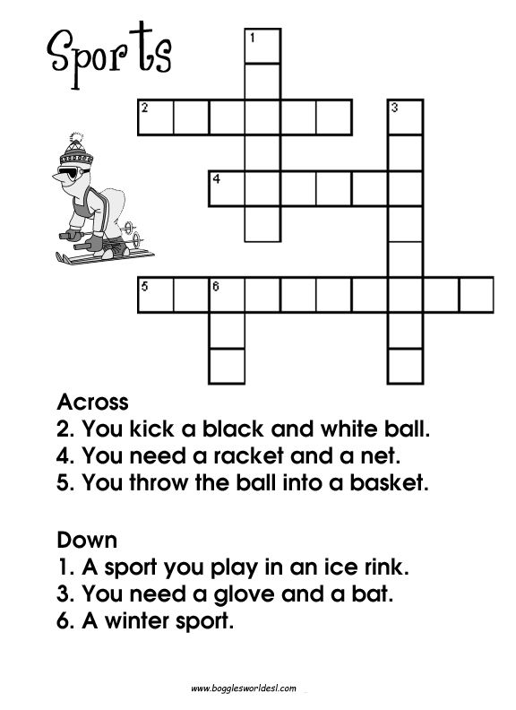 printable sports related crossword puzzles