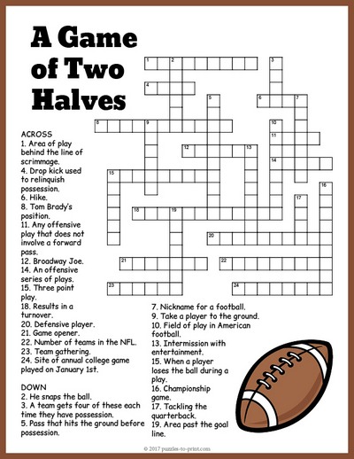 printable sports related crossword puzzles