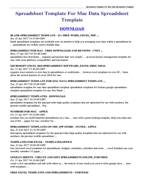 free blank spreadsheet templates Forms - Fillable &  Printable ...