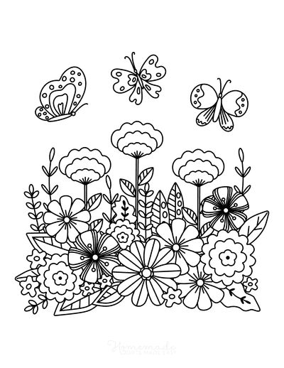 printable spring flower coloring pages