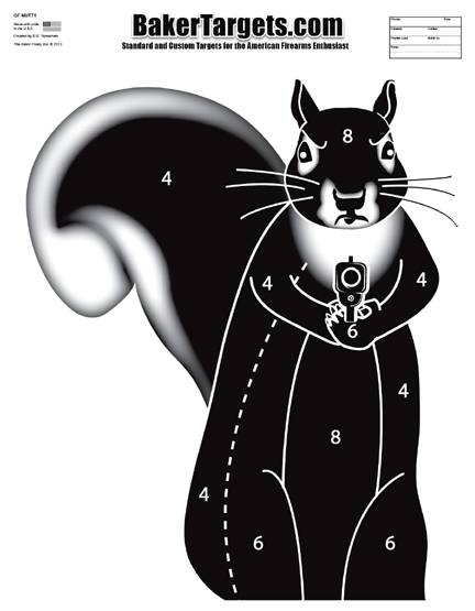 Nutty McSquirrel Target - 250 Pack - Baker Targets