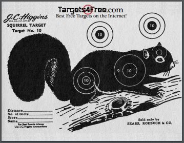 Squirrel Silhouette Target (Vintage Shooting Targets) - Targets4Free