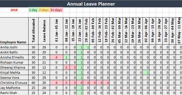 printable staff holiday planner 2018