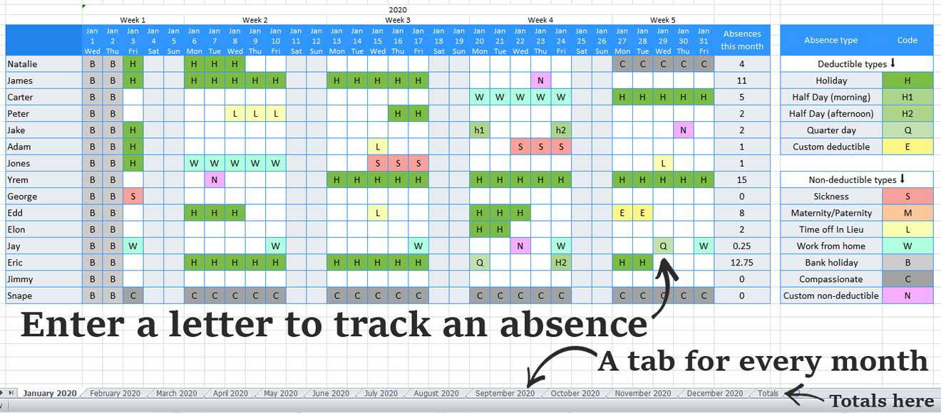Excel Staff Holiday Planner (The Ultimate Free Template)