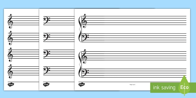 printable staff paper treble clef