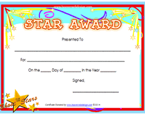 Printable Super Star Award Certificates Templates