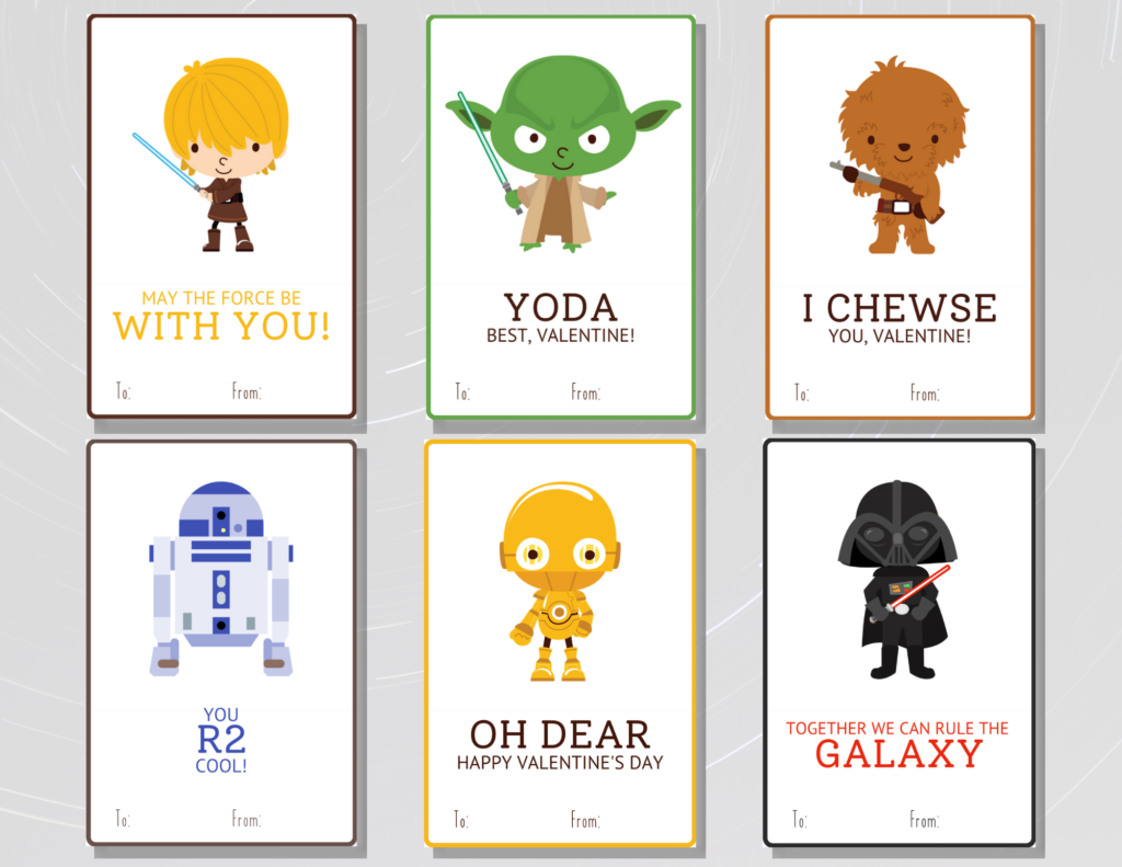 Free Printable Star Wars Valentine Cards | Baking You Happier