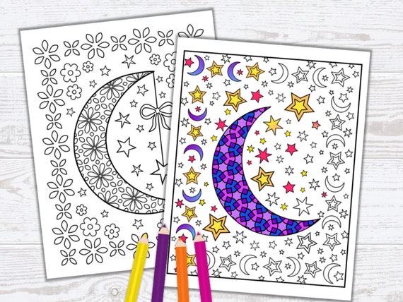 printable stars and moon