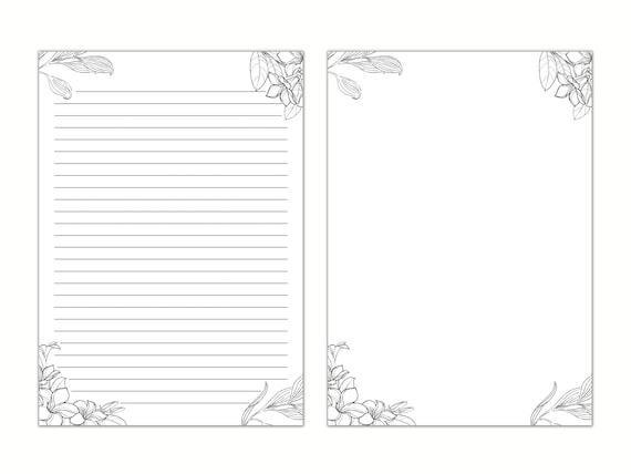 printable stationery black and white