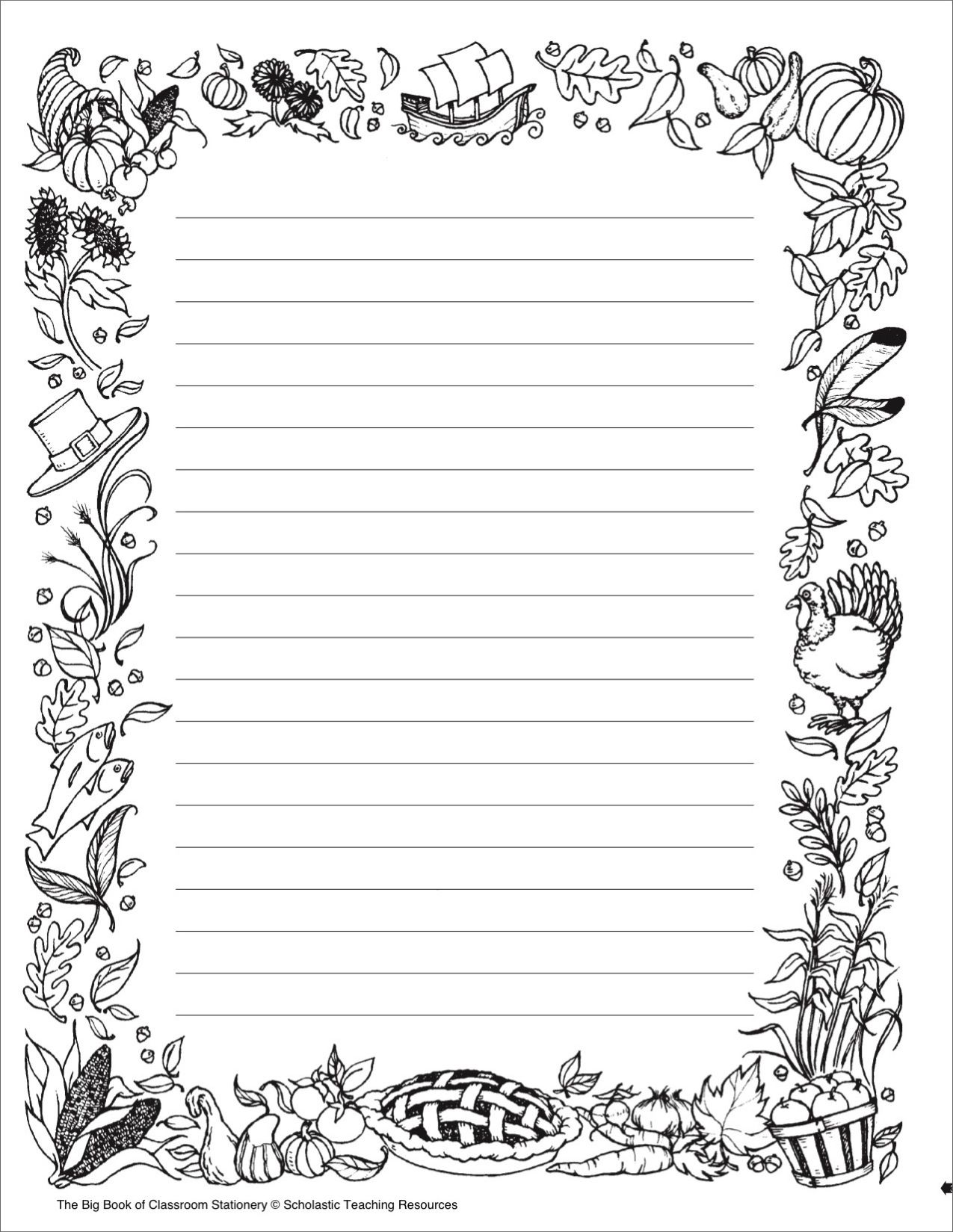printable stationery black and white