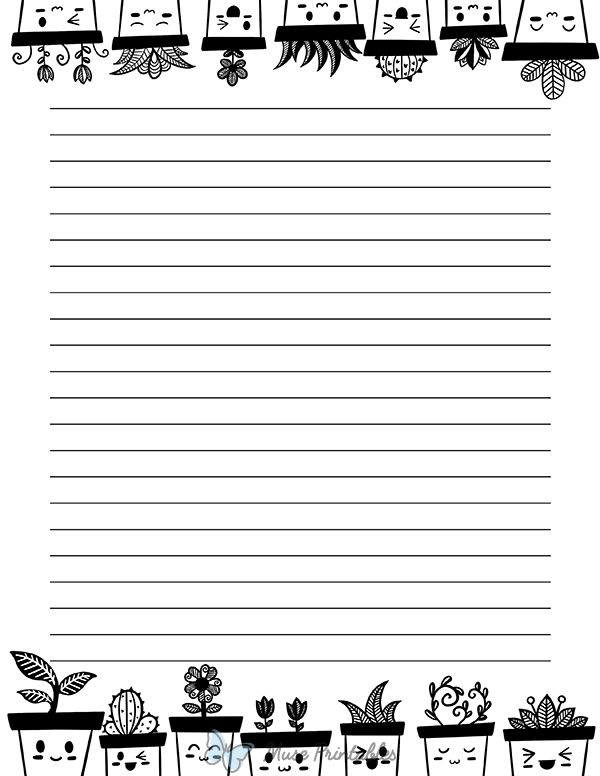printable stationery black and white