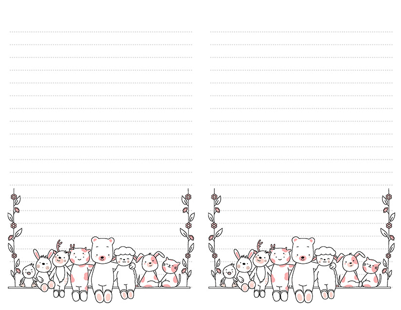 printable stationery black and white