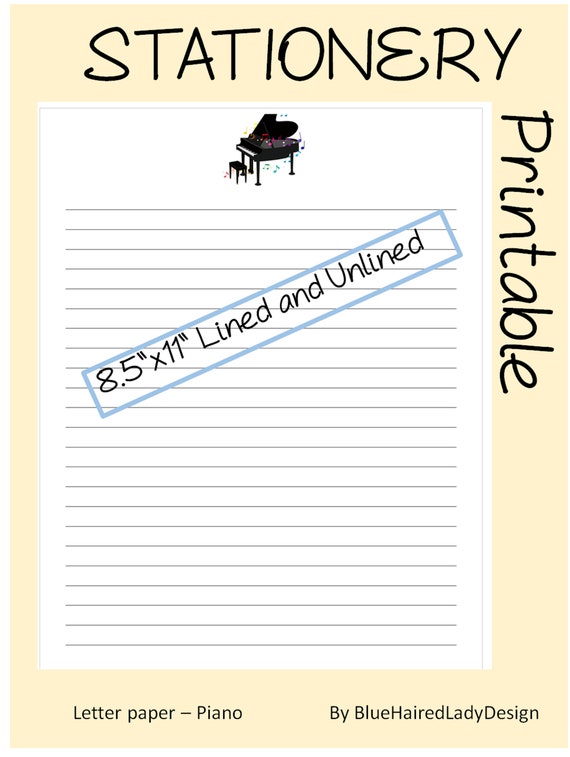 PIANO Printable Stationery Paper Set to Do List &  Memo Sheets 6 ...
