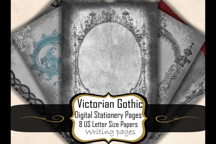 Gothic Stationery Papers|Gothic Writing Pages Junk Journal