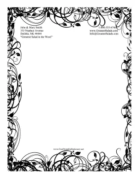 printable stationery paper black and white