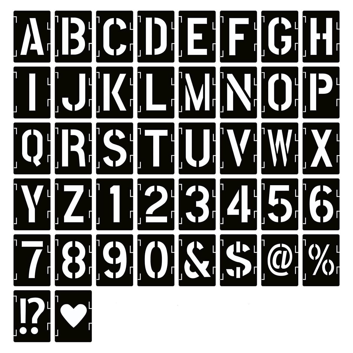 Letter Stencils Symbol Numbers Craft Stencils, 42 Pcs Reusable ...