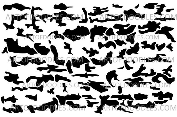 Camo Pattern Stencils - 7 Free PDF Printables | Printablee