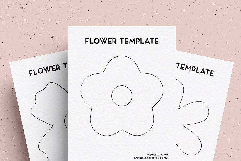 Free Flower Template &  Outline Stencil Printables - Crazy Laura