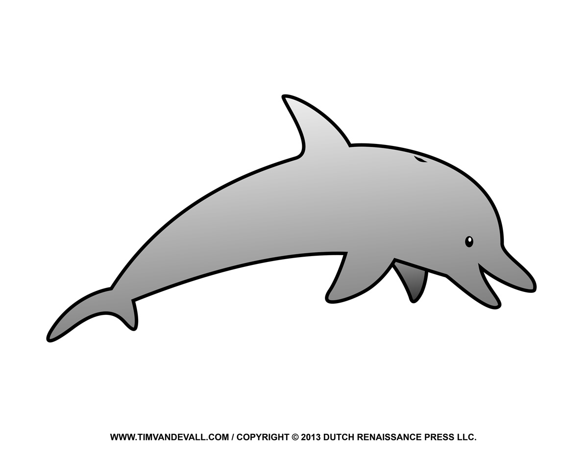 Free Dolphin Clipart, Printable Coloring Pages, Outline &  Silhouette
