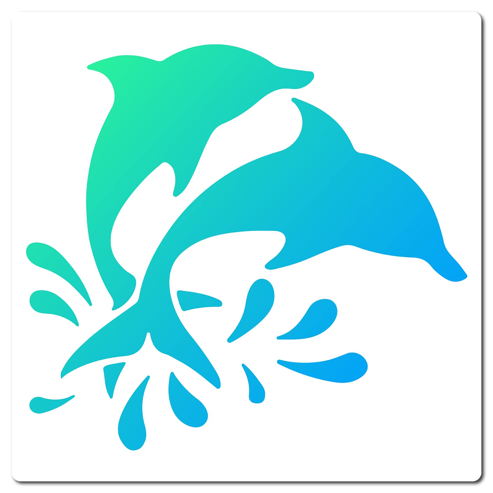 GORGECRAFT Dolphin Stencil 18x18cm Plastic Square Painting Stencils 