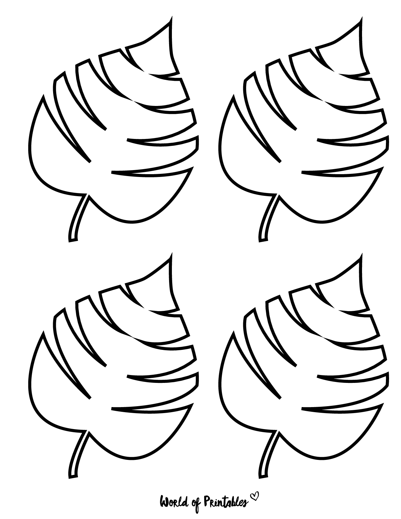 37 Printable Leaf Templates, Outlines &  Shapes (Free) - World of ...