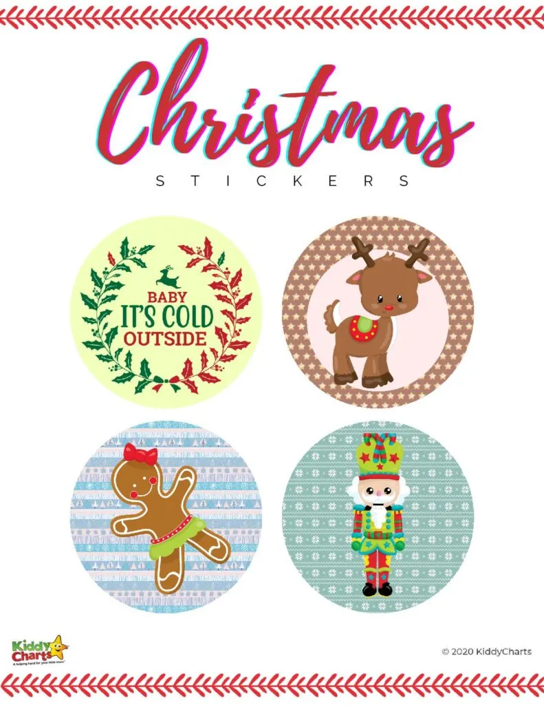 Christmas Stickers - Print your Own for Free - kiddycharts.com