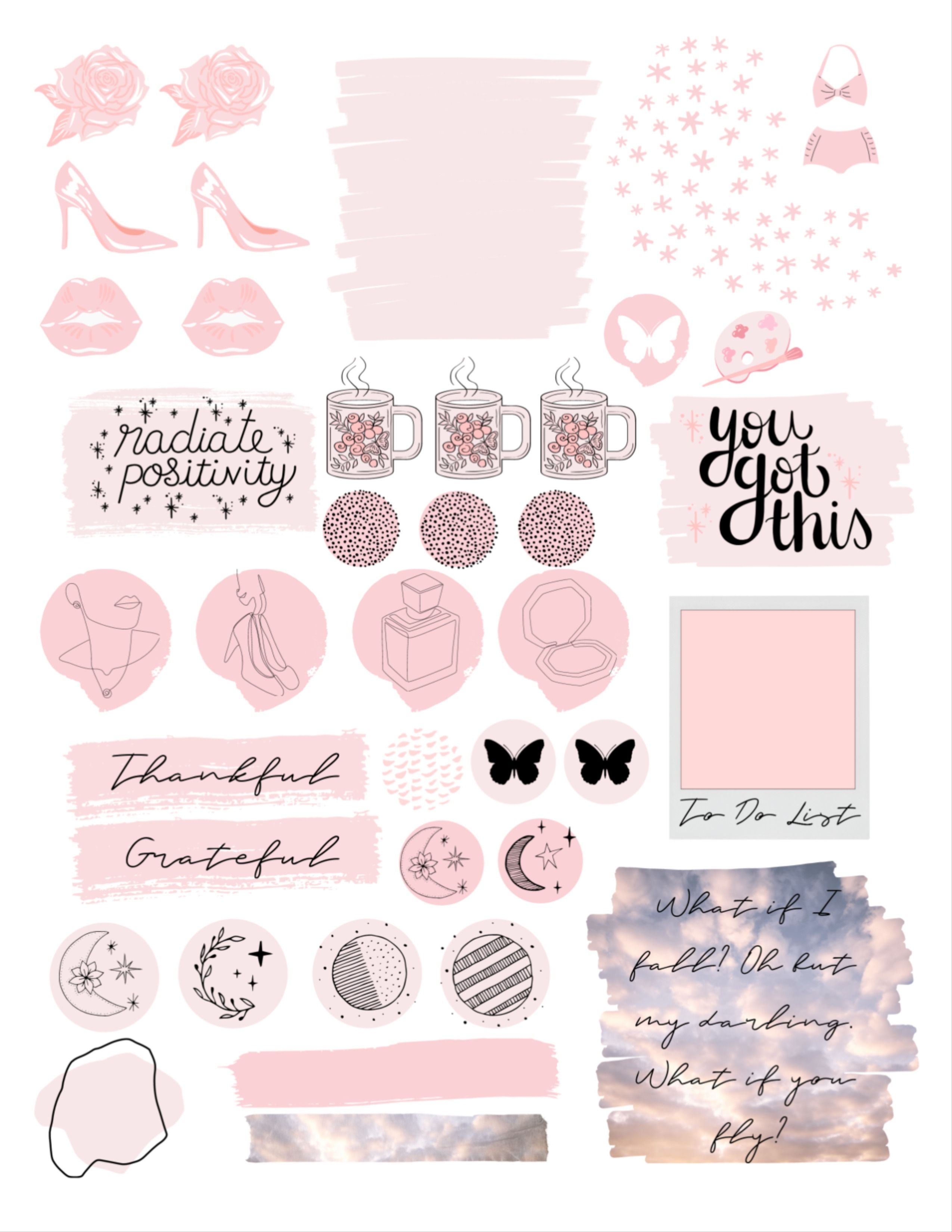 Free Printable Pink Bullet Journal Kit