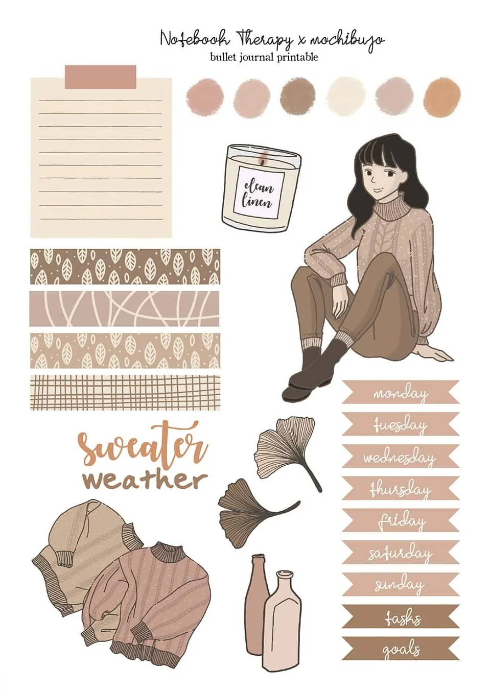 Free Autumn-Themed Bullet Journal Printable - NotebookTherapy