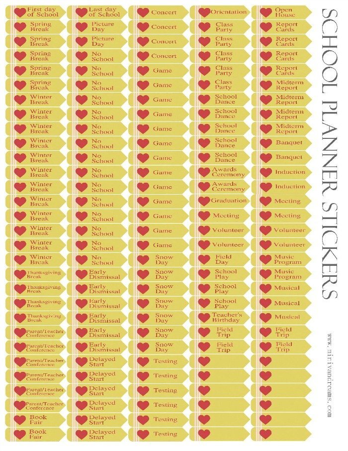 printable stickers school